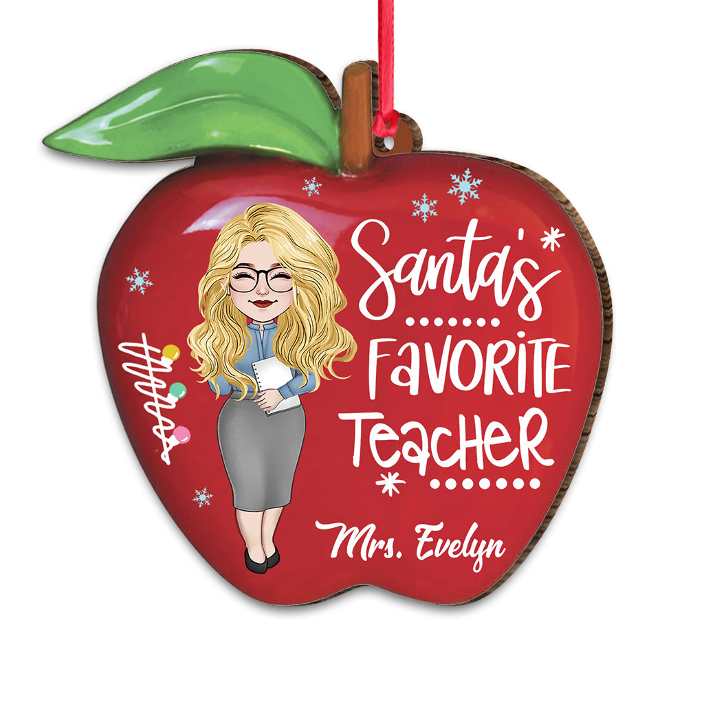 Santa's Favorite Teacher - Personalized Teacher Ornament