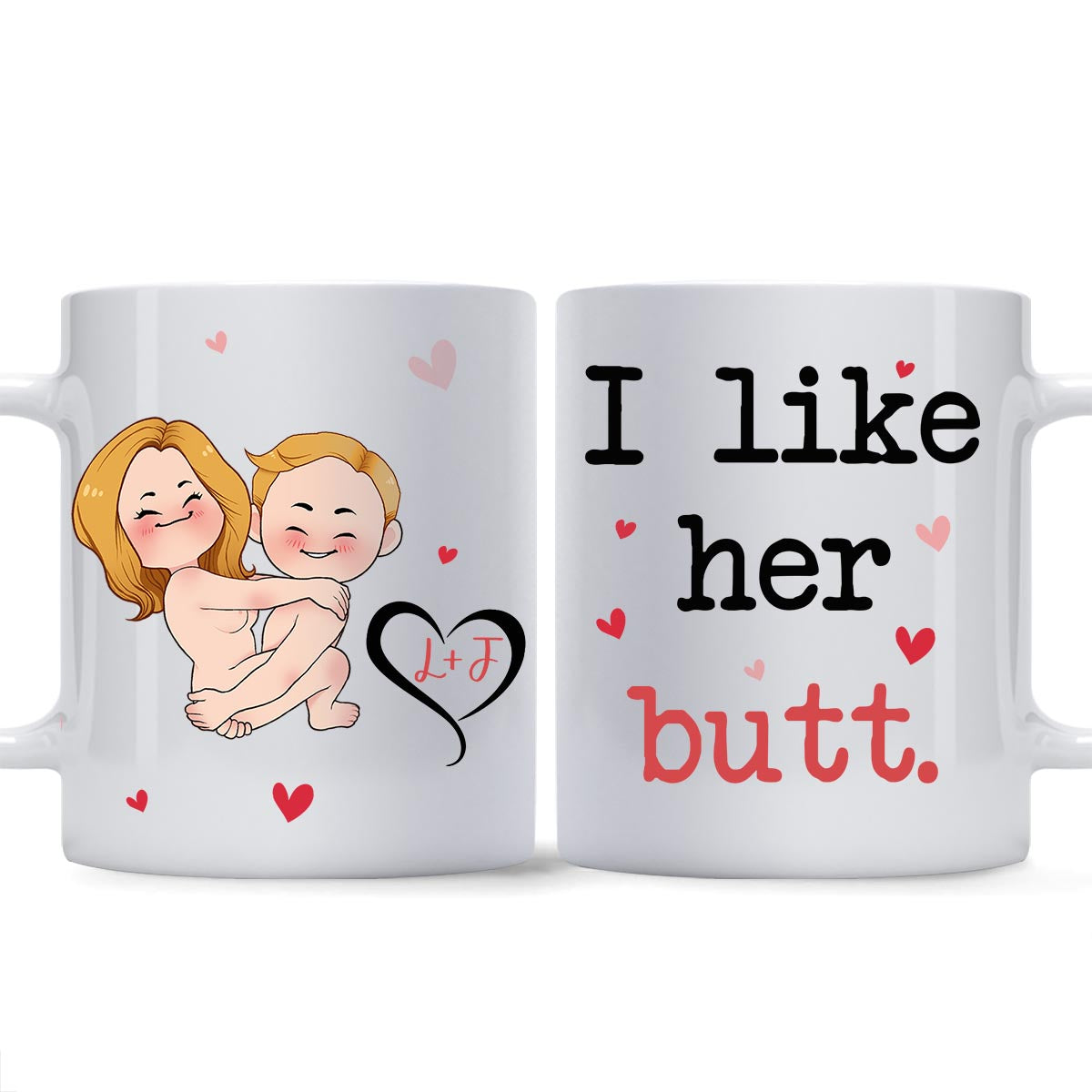 I Like His Beard I Like Her Butt - Personalized Couple Mug