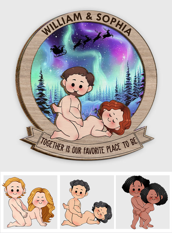 Zusammen ist mein Lieblingsmoment – Geschenk für Ehemann, Ehefrau, Freundin, Freund – Personalisiertes 2-lagiges Holzschild / Holzplakette