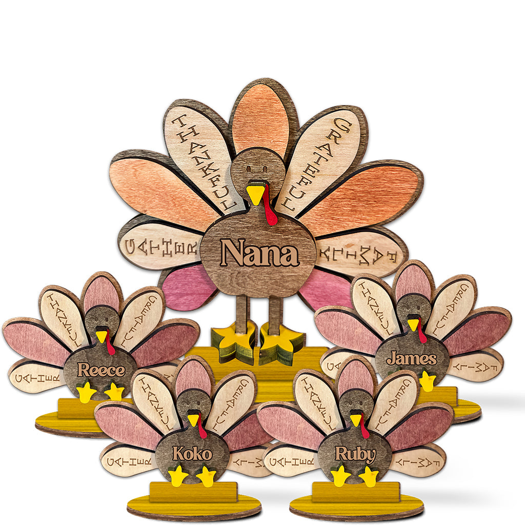 Dankbare Oma – Personalisierte, freistehende Holzplakette mit Bauernmotiv