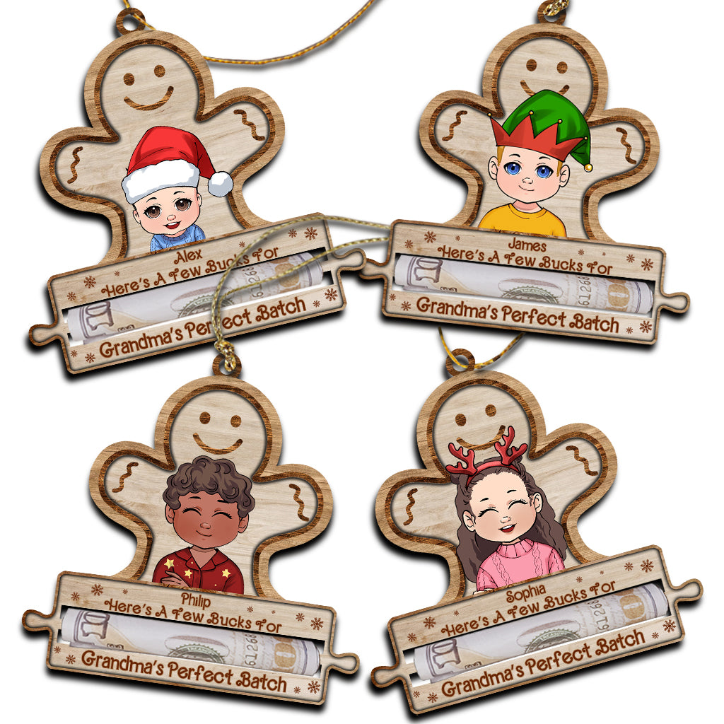 Hier sind ein paar Euro für Omas perfektes Geschenk – Geschenk für Oma, Enkelin, Enkel, Sohn, Tochter – personalisierter Weihnachtsschmuck