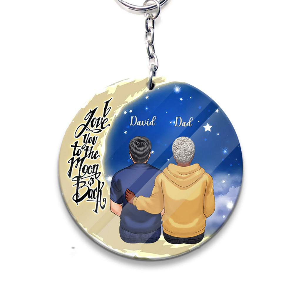 Bis zum Mond und zurück – Geschenk für Oma, Mama, Papa, Opa – Personalisierter Schlüsselanhänger