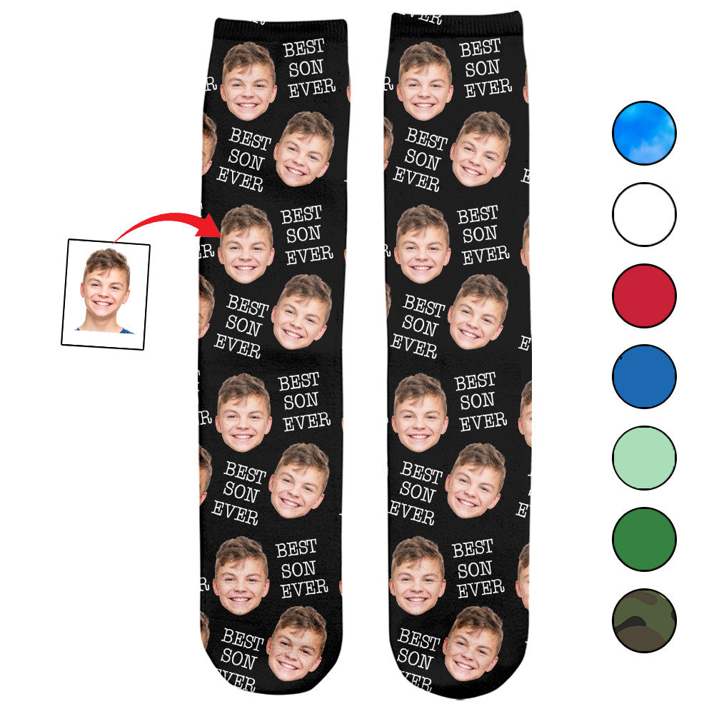 Individuell gestaltete Socken für Sohn