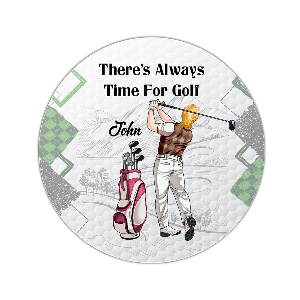 There's Always Time For Golf - Personalized Golf Round Rug