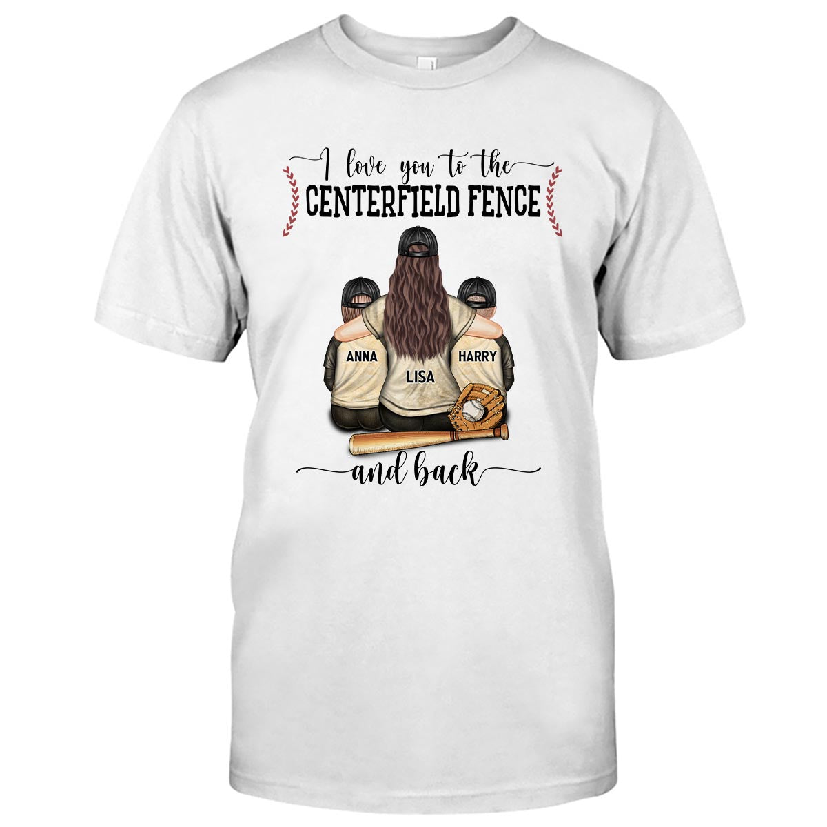 Mein Herz schlägt für dieses Spielfeld – Personalisiertes Baseball-T-Shirt und Hoodie
