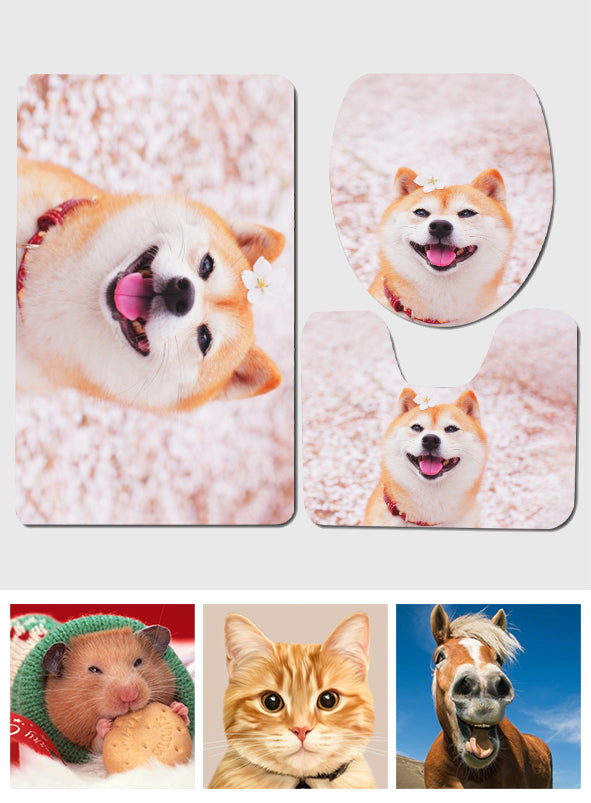 Beliebiges Haustierfoto - Personalisierte Hundebadematten-Set