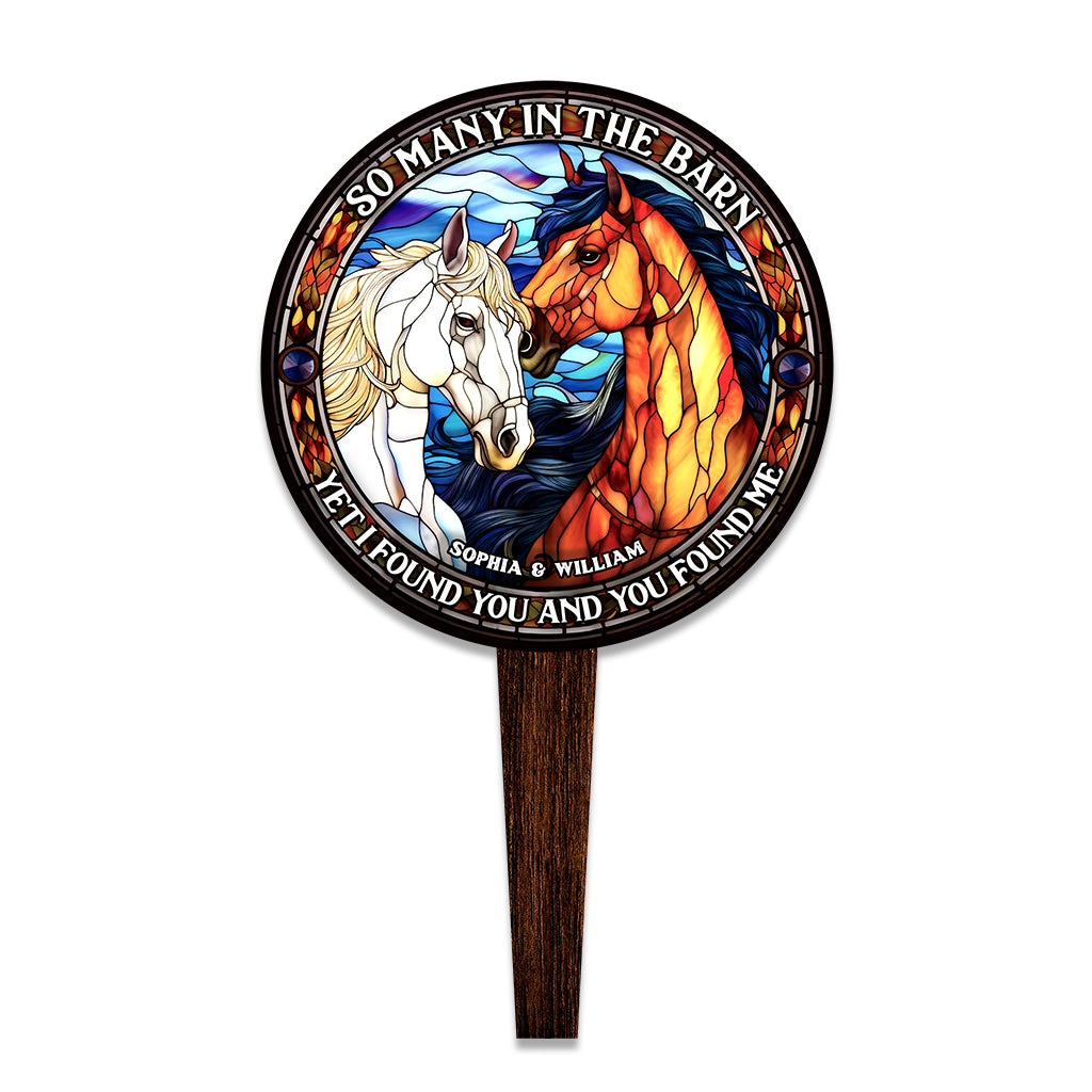So viele im Stall – Pferdegeschenk für Ehemann, Ehefrau, Freund, Freundin – Personalisiertes Acryl-Gartenschild
