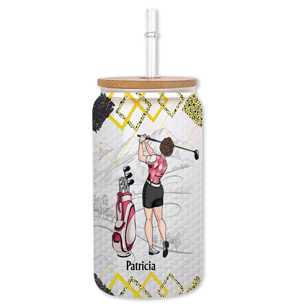 Golf Instruction - Golf gift for her, girlfriend, wife, daughter - Personalized Can Glass