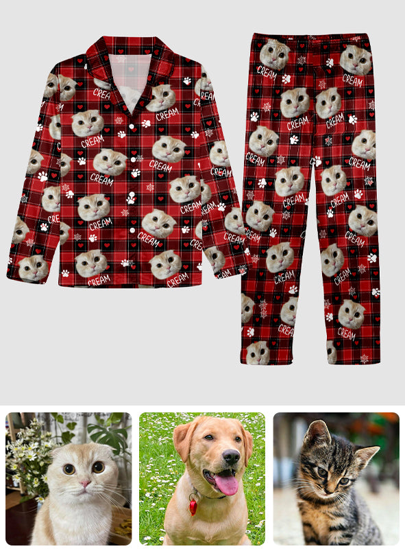 Personalisierte Haustierdecke mit Foto – Geschenk für Katzenliebhaber, Hundeliebhaber, Katzenfreunde – Personalisierter Pyjama mit Knopfleiste