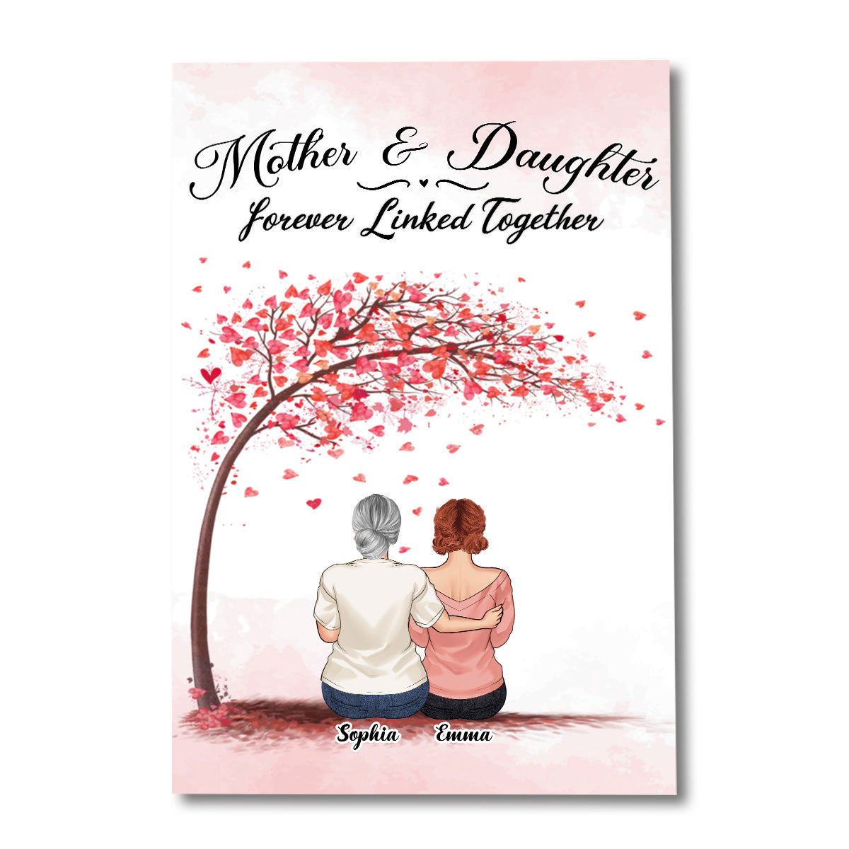 Für immer verbunden – Geschenk für Mama, Tochter, Sohn – Personalisierte Leinwand und Poster