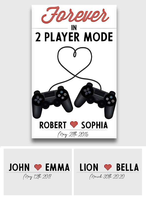 2-Spieler-Modus – Personalisierte Videospiel-Leinwand und Poster