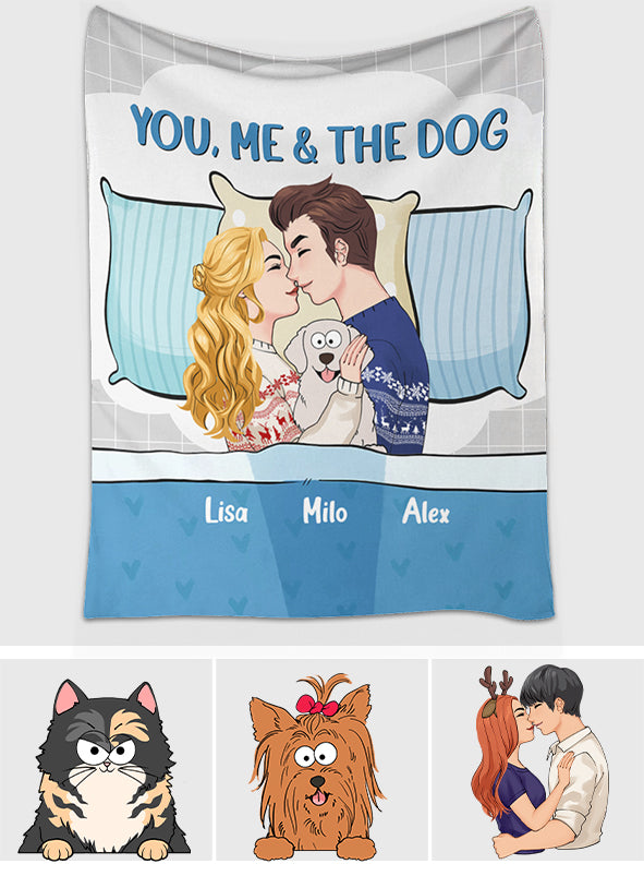 Du, ich und der Hund/die Katze – Geschenk für Hunde- und Katzenliebhaber – personalisierte Decke