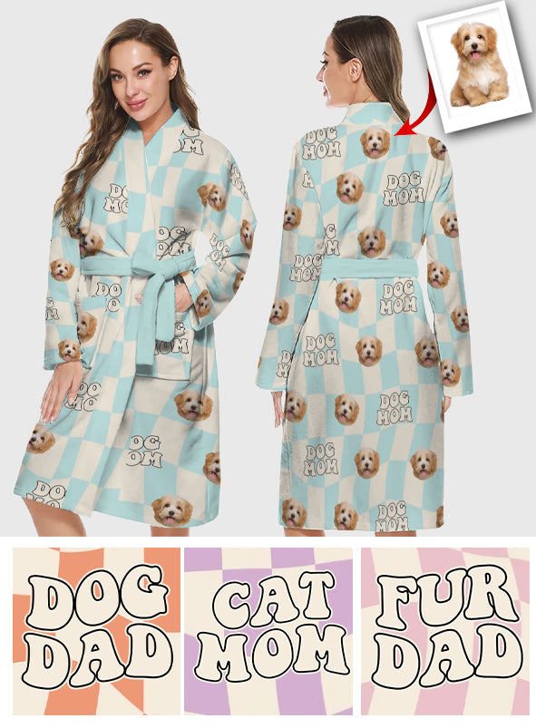 Lustiges Haustier mit Wellenmuster - Geschenk für Hunde- und Katzenliebhaber - Personalisierter Pyjama-Kimono