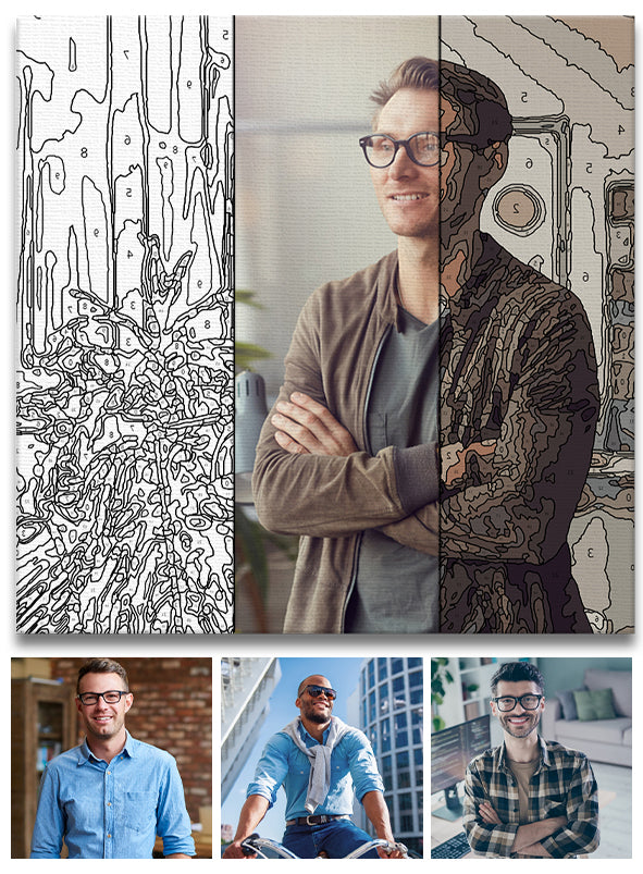 Benutzerdefiniertes Foto – Personalisiertes Onkel-Malen-nach-Zahlen-Set