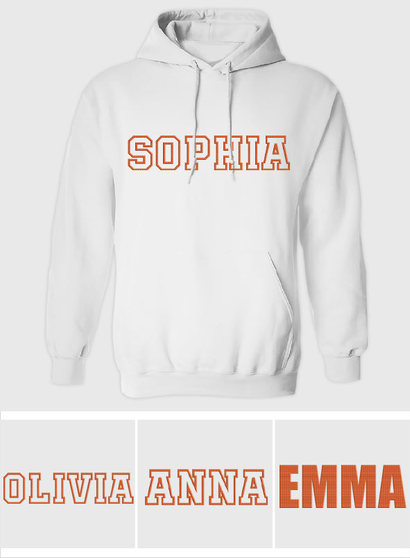 Personalisierter Hoodie mit Stickerei für die Tochter – individueller Name