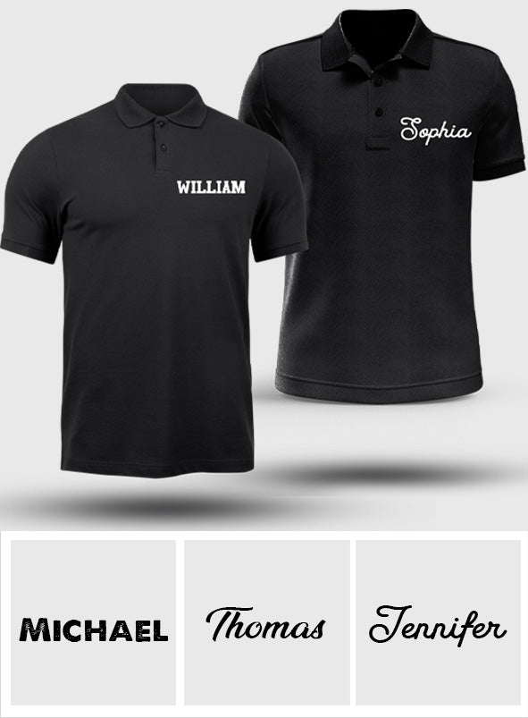 Personalisiertes Poloshirt mit Stickerei für Paare – Individueller Name