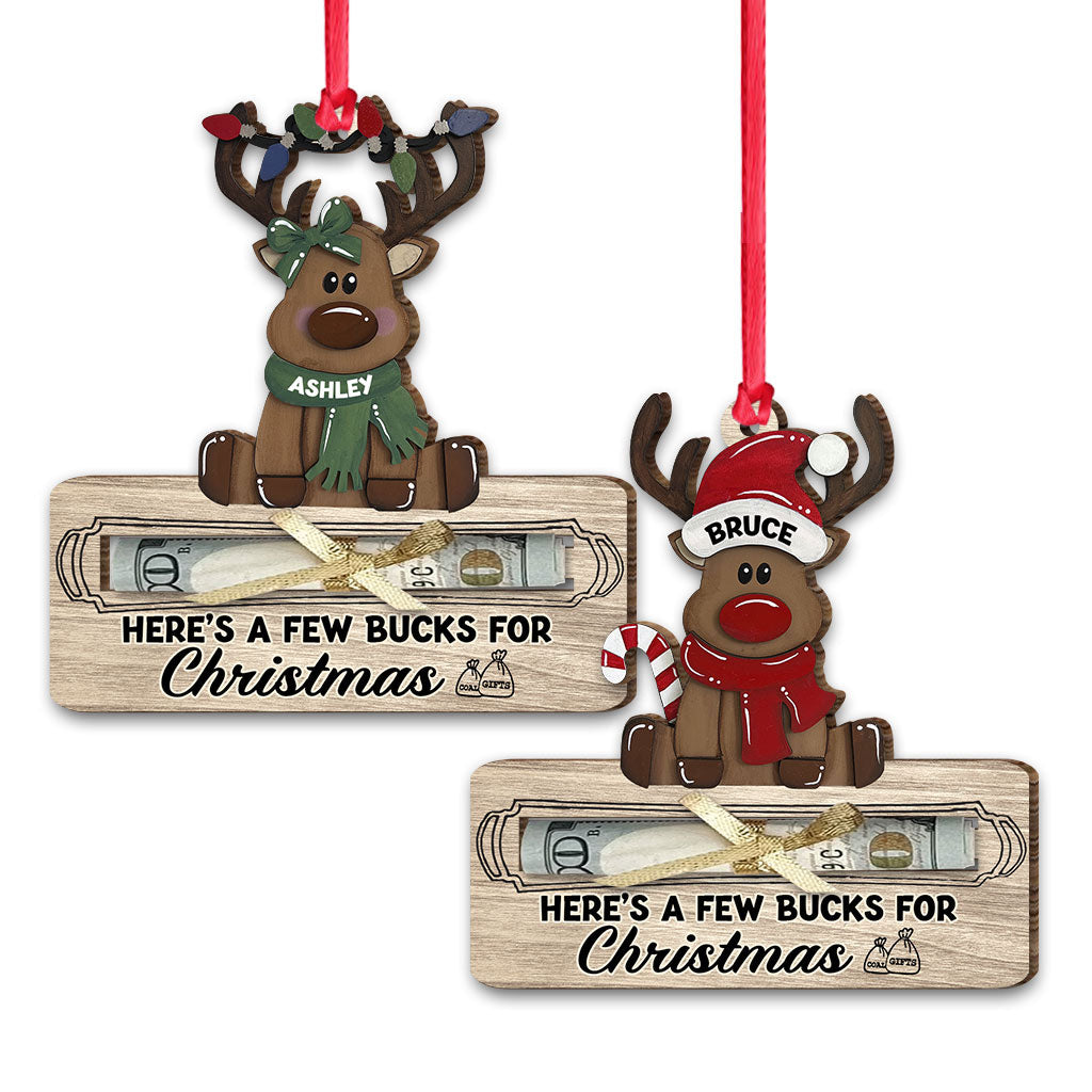 Here's A Few Bucks For Christmas - Gift for grandma, granddaughter, daughter - Personalized Ornament