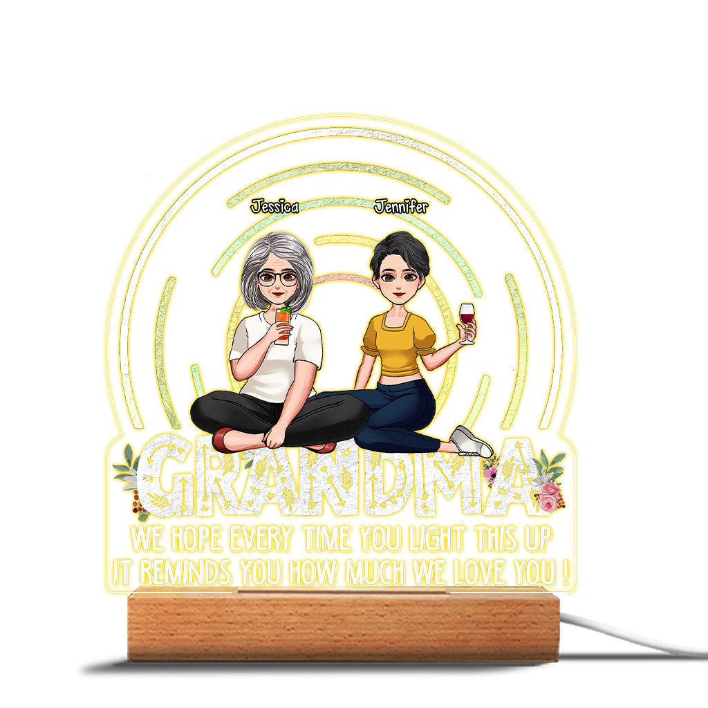 Wir hoffen, dass Sie jedes Mal Freude daran haben, wenn Sie die Lampe anzünden – Geschenk für Mama, Oma – Personalisierte, geformte Lampenfassung
