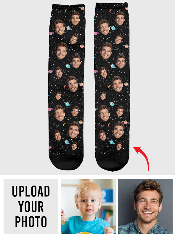 Custom Face Galaxy - Personalized Uncle Socks
