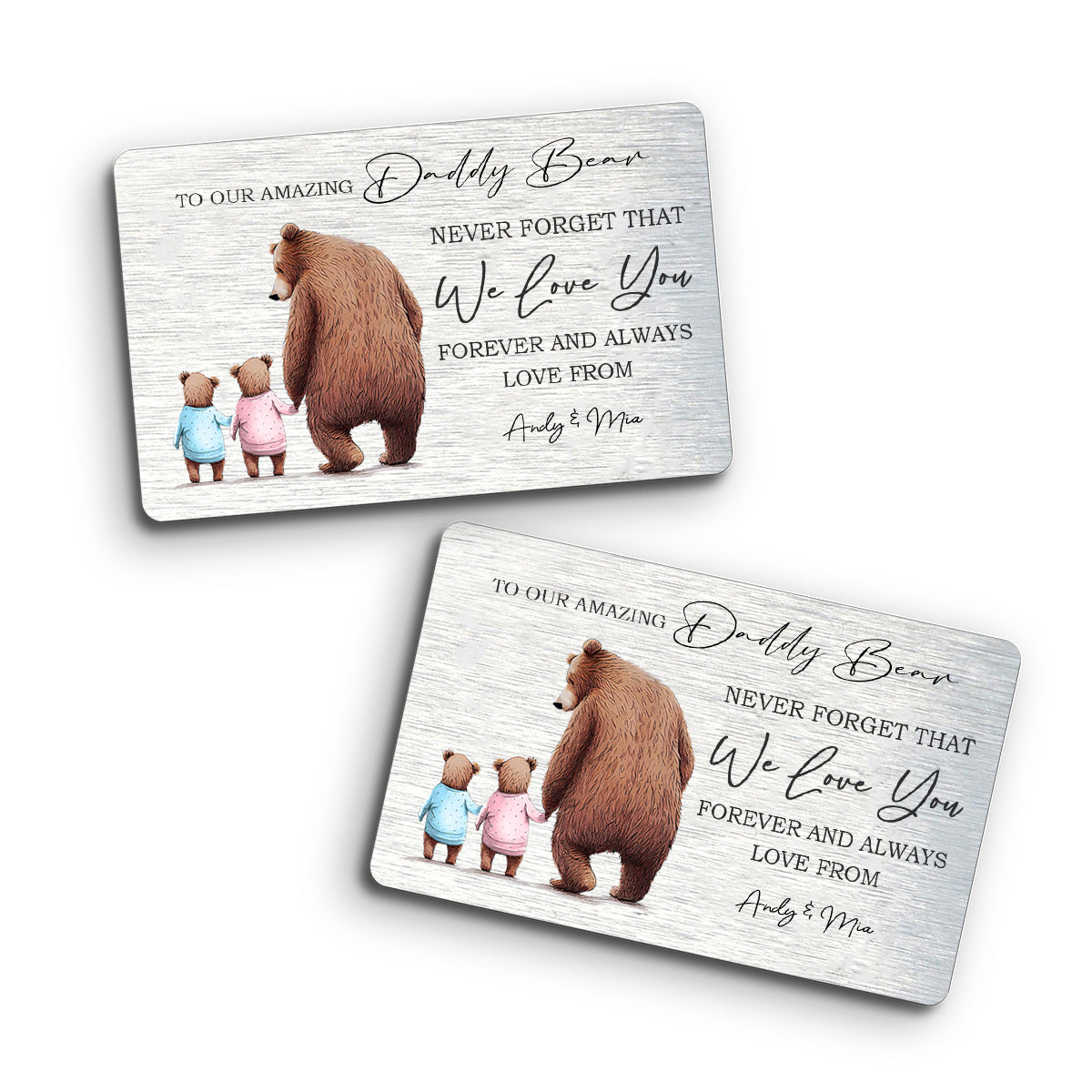 Dada Bear – Personalisierte Vatertags-Geldbörsenkarte für Väter