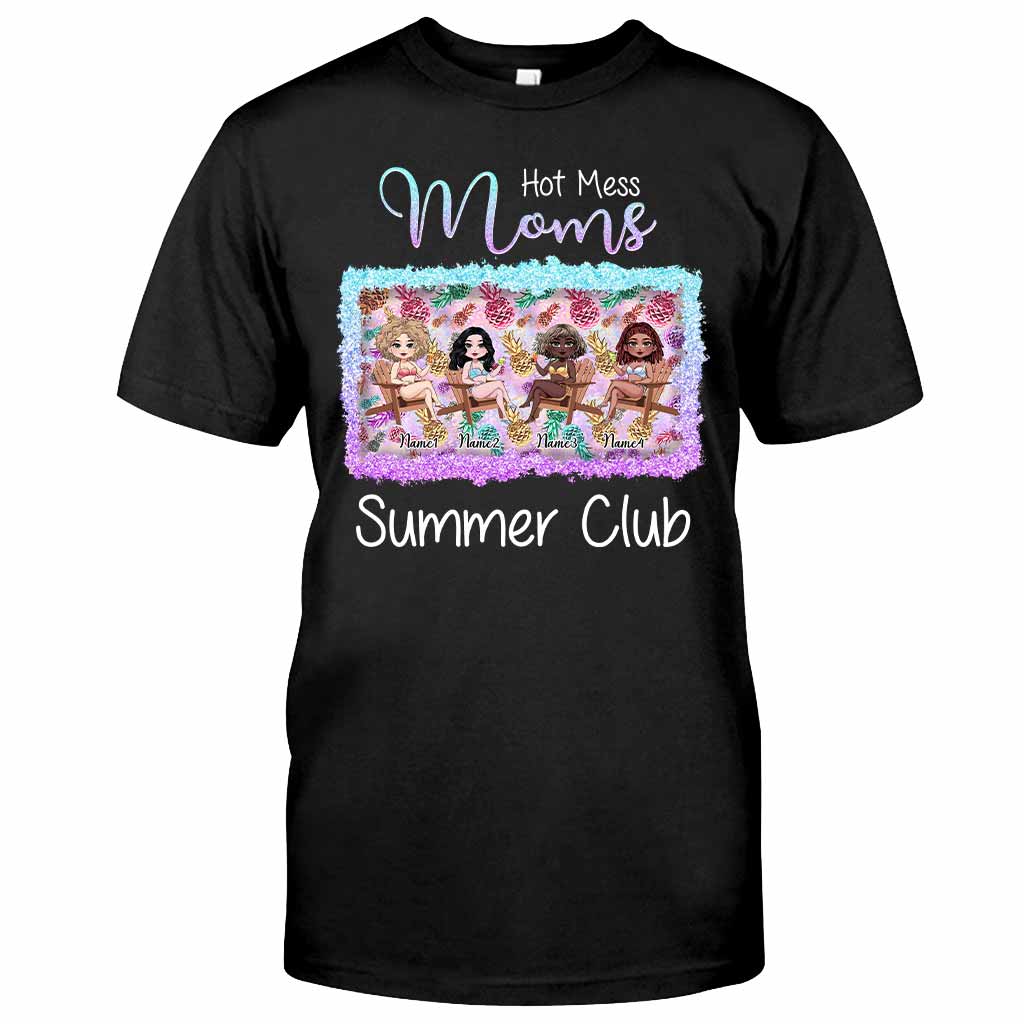Hot Mess Moms Sommerclub – Personalisiertes Bestie-T-Shirt und Hoodie
