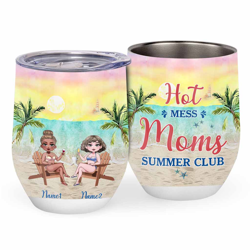 Salty Lil' Mommies – Personalisierter Weinbecher für Mütter