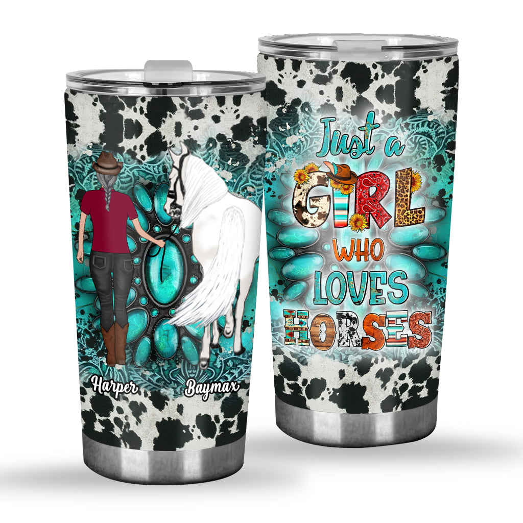 Country Girl Sonnenblumen-Türkisblau - Personalisierter Pferdebecher