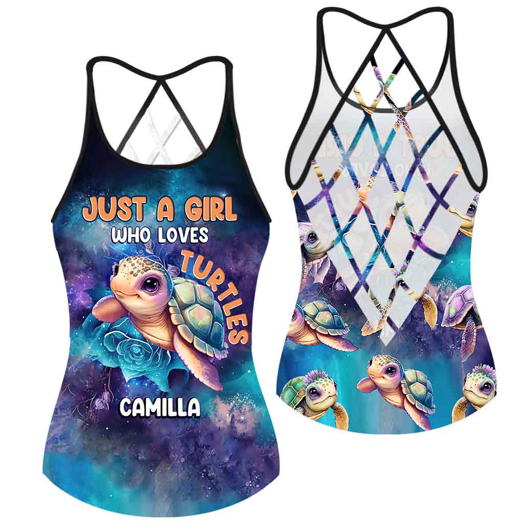 Niedliche Meeresschildkröte – personalisiertes Tanktop mit Schildkrötenkreuz