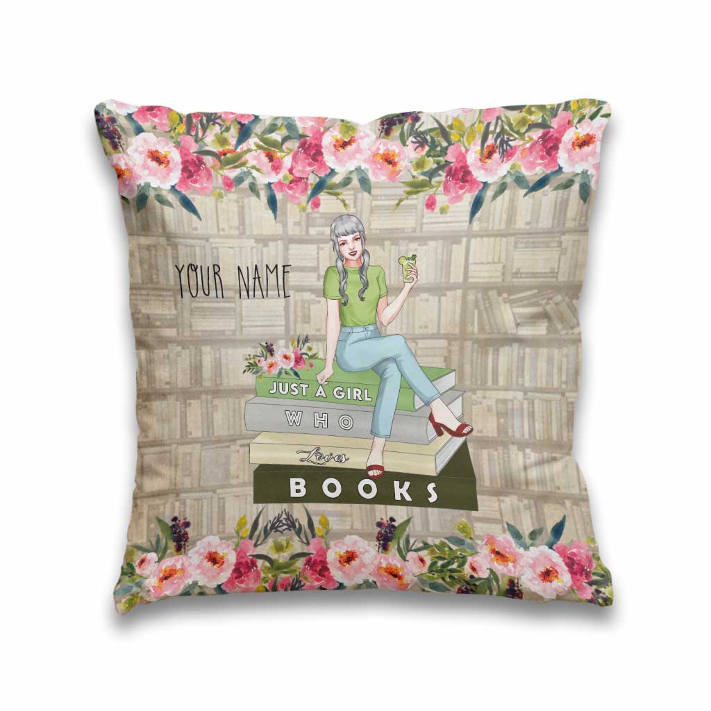 Just A Girl Who Loves Books - Personalized Throw Pillow