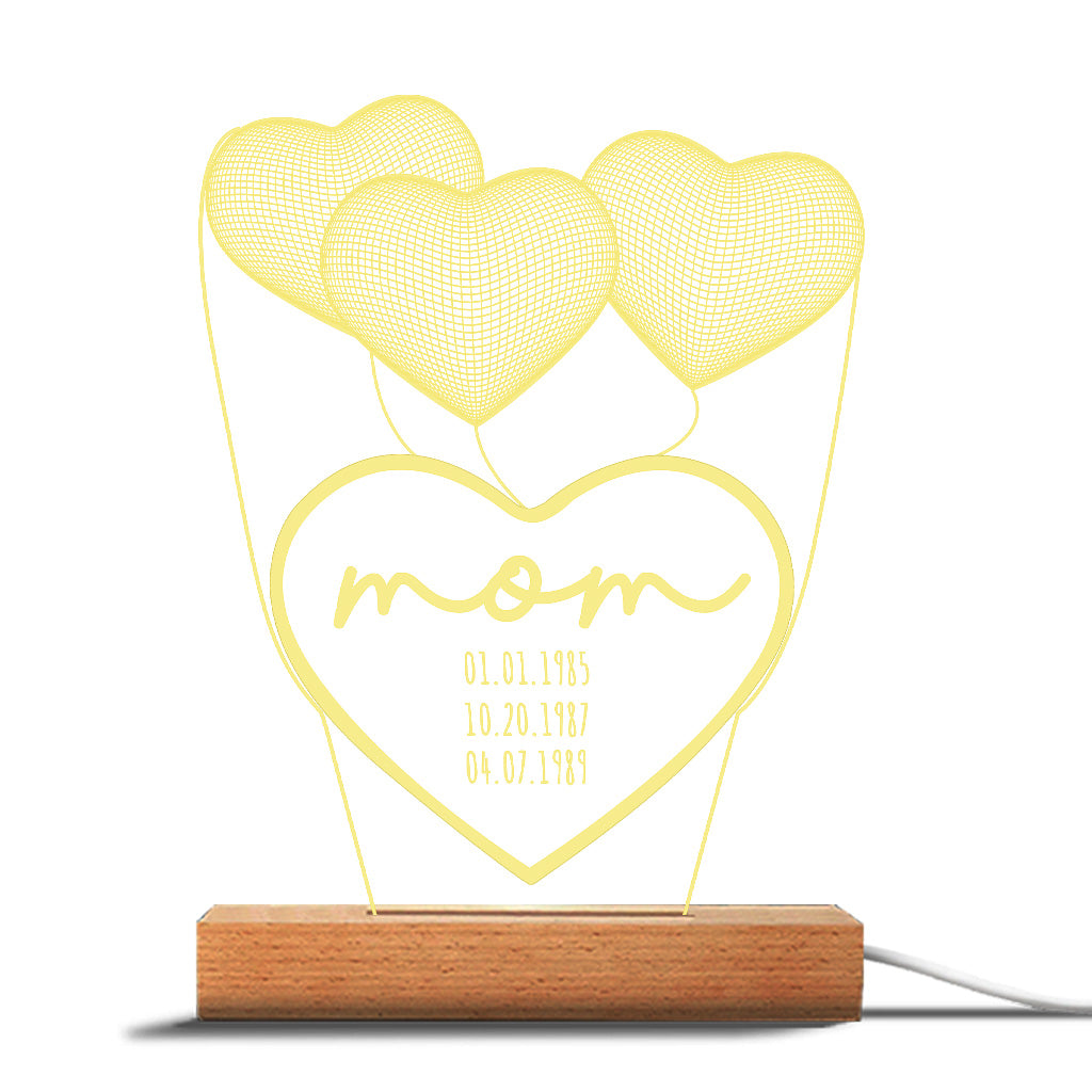 Ich liebe dich, Mama – Geschenk für Mama, Oma, Opa, Ehemann, Ehefrau, Papa – Personalisierte, geformte Leuchtplatte