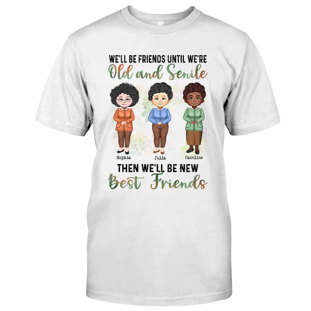 Wir bleiben Freunde bis ins hohe Alter – personalisiertes Bestie-T-Shirt und Hoodie