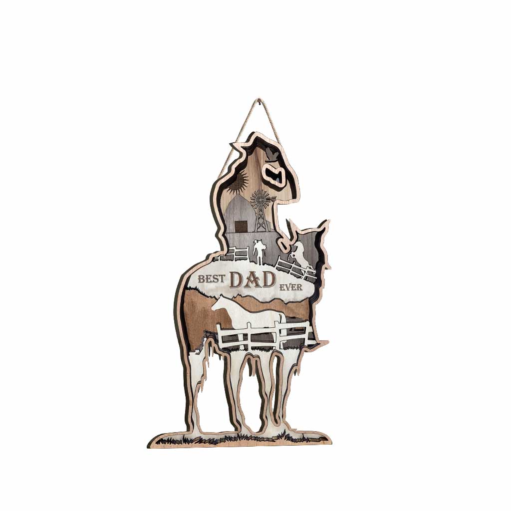 Bester Papa aller Zeiten – Vatertags-Holzschild mit Pferd