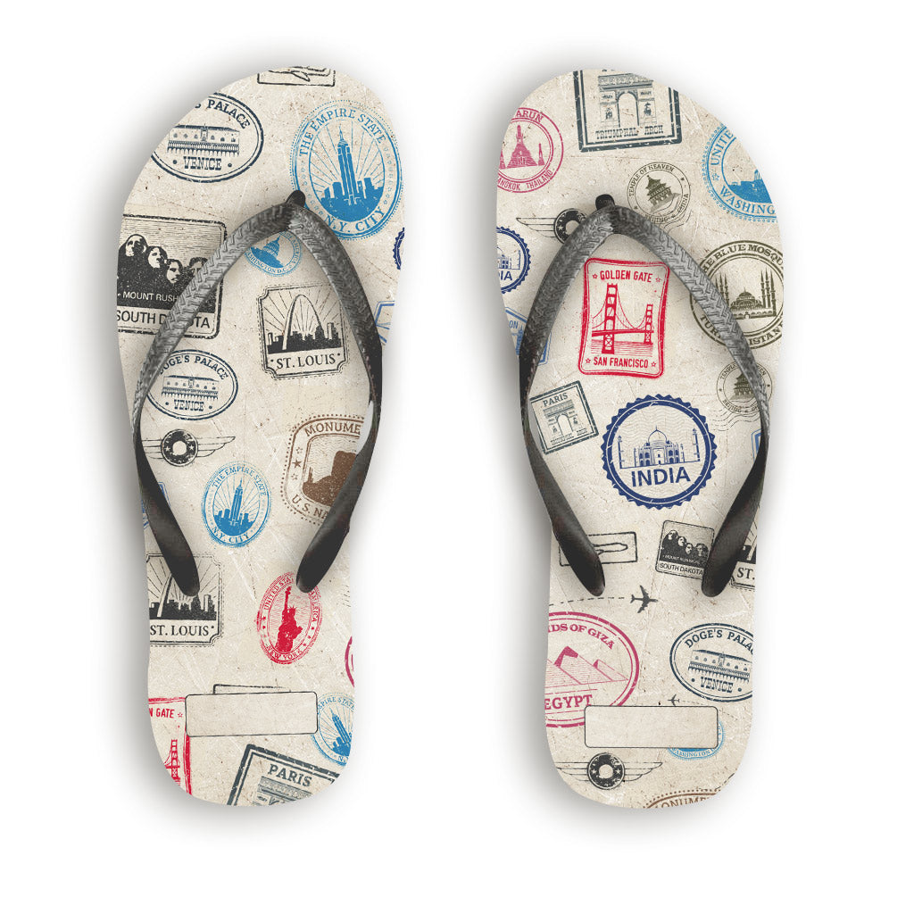 Landmark Stamps – Personalisierte Reise-Flip-Flops
