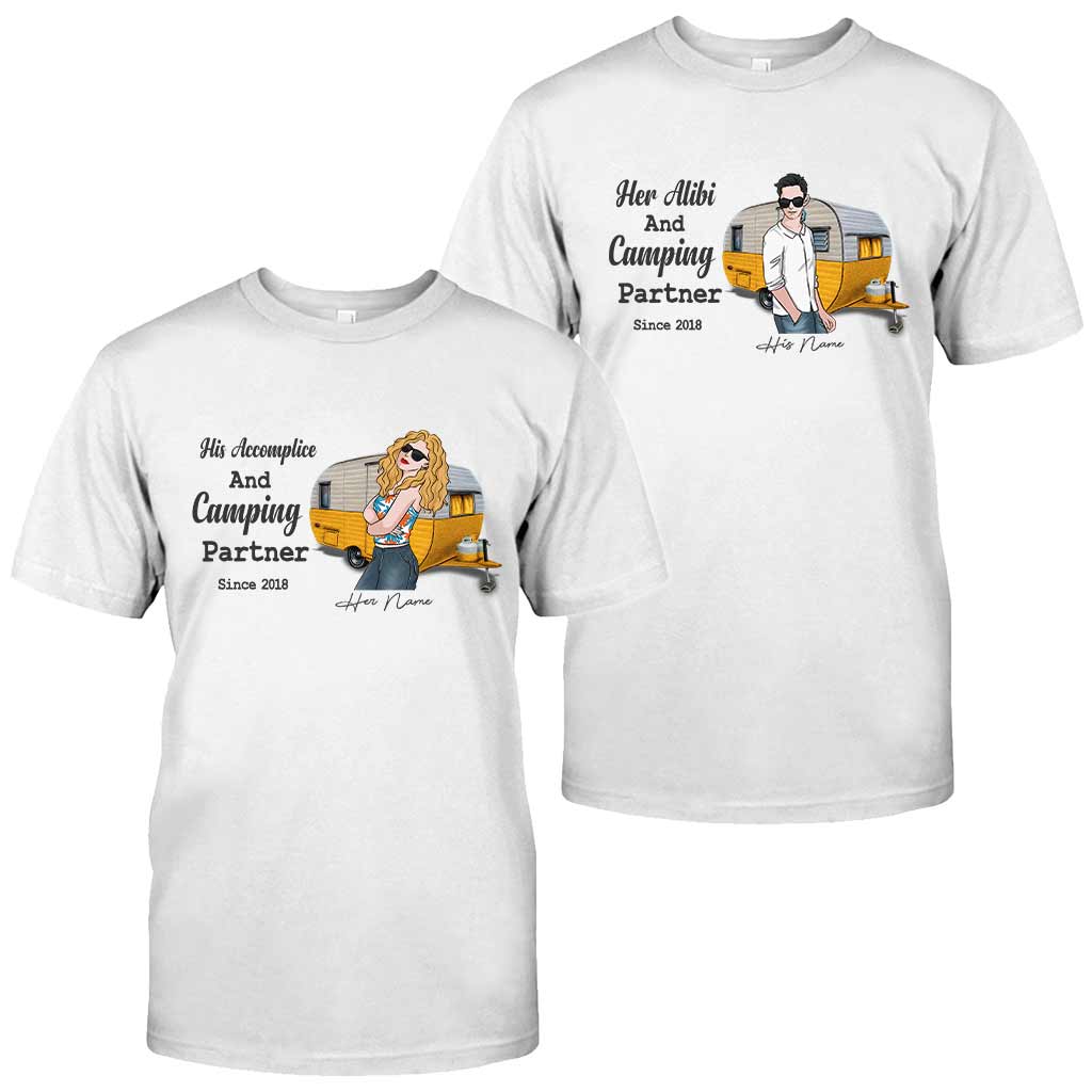 His Accomplice And Camping Partner - Personalized Couple T-shirt and Hoodie