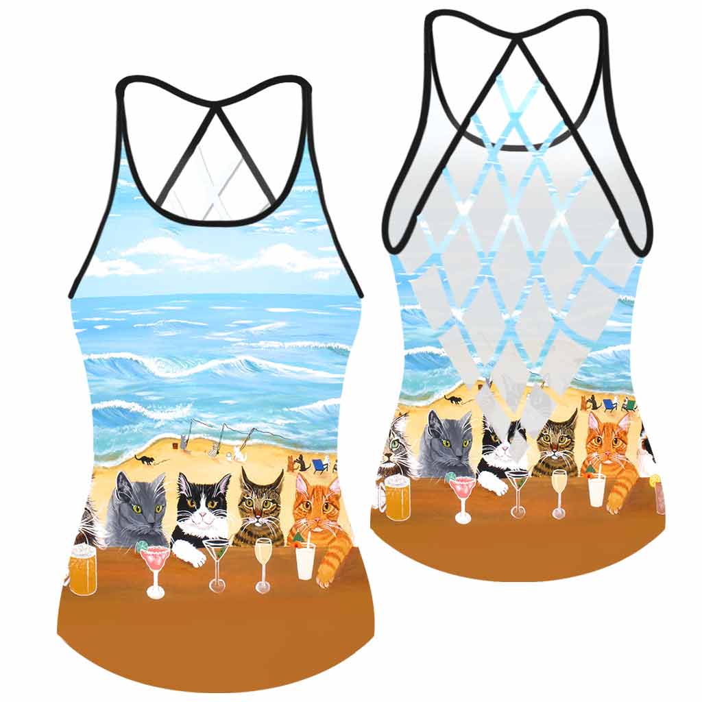 Sommer am Strand – Tanktop mit Katzenkreuz