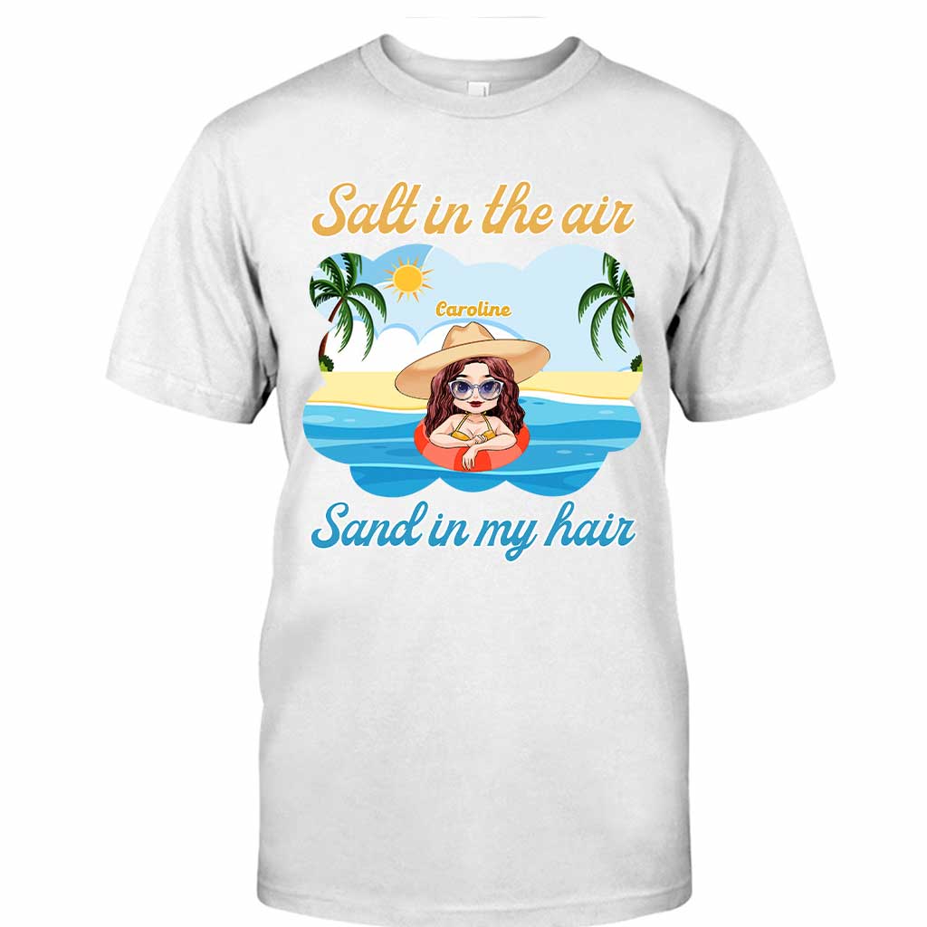 Salz in der Luft, Sand in meinen Haaren – Personalisiertes T-Shirt und Hoodie für Meeresliebhaber