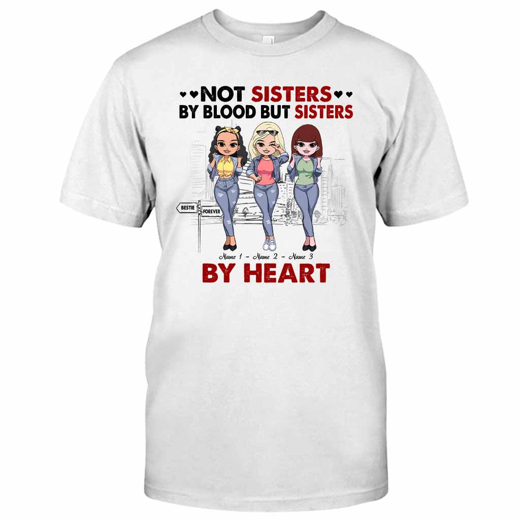 Nicht blutsverwandt, aber im Herzen Schwestern – Personalisiertes Bestie-T-Shirt und Hoodie