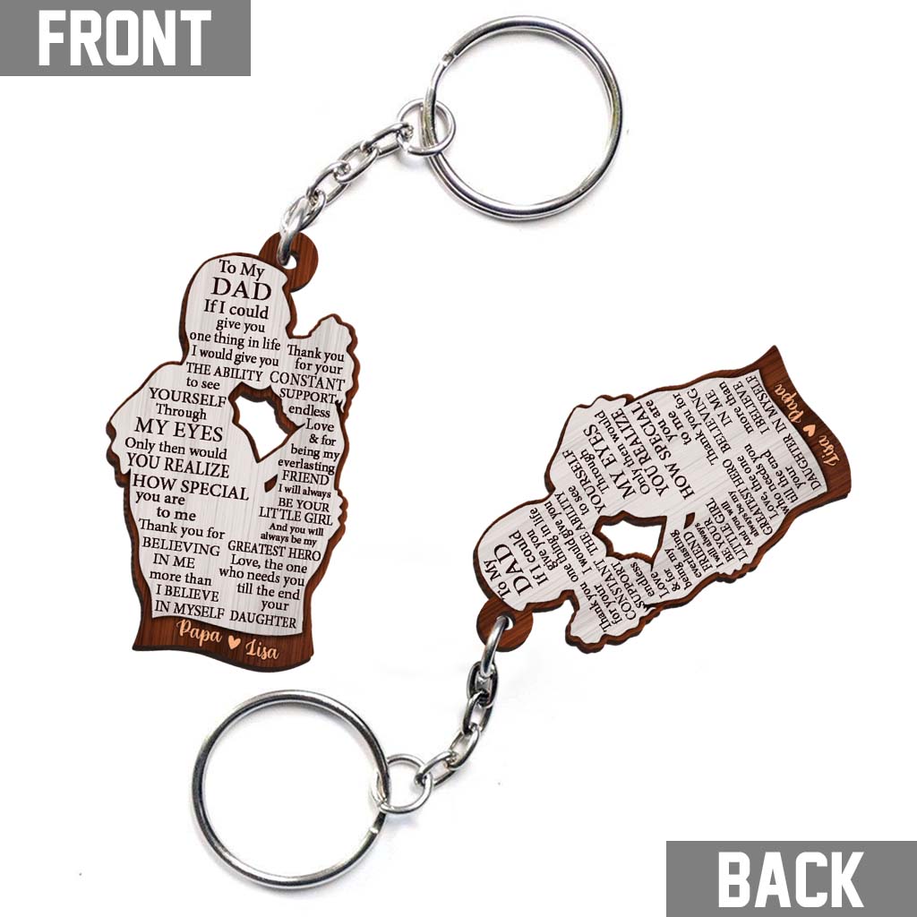 An meinen Papa – Personalisierter Schlüsselanhänger für Väter (beidseitig bedruckt)