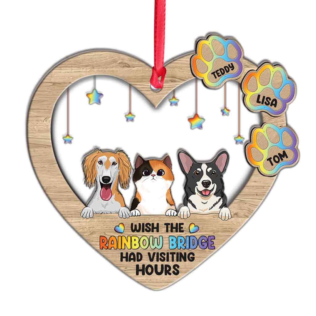 Wish The Rainbow Bridge Had Visiting Hours - Personalized Dog Layers Mix Ornament