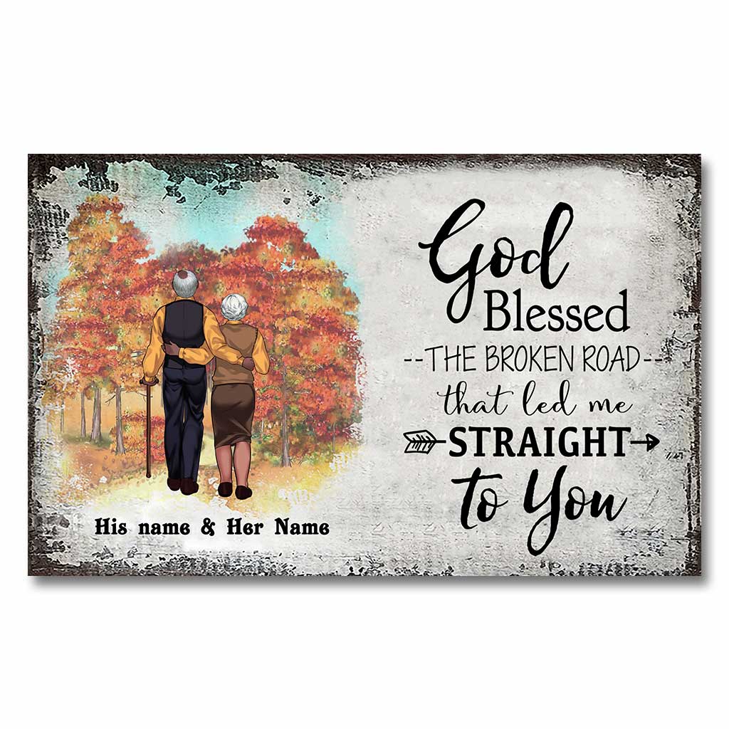 God Blessed The Broken Road - Personalized Couple Poster