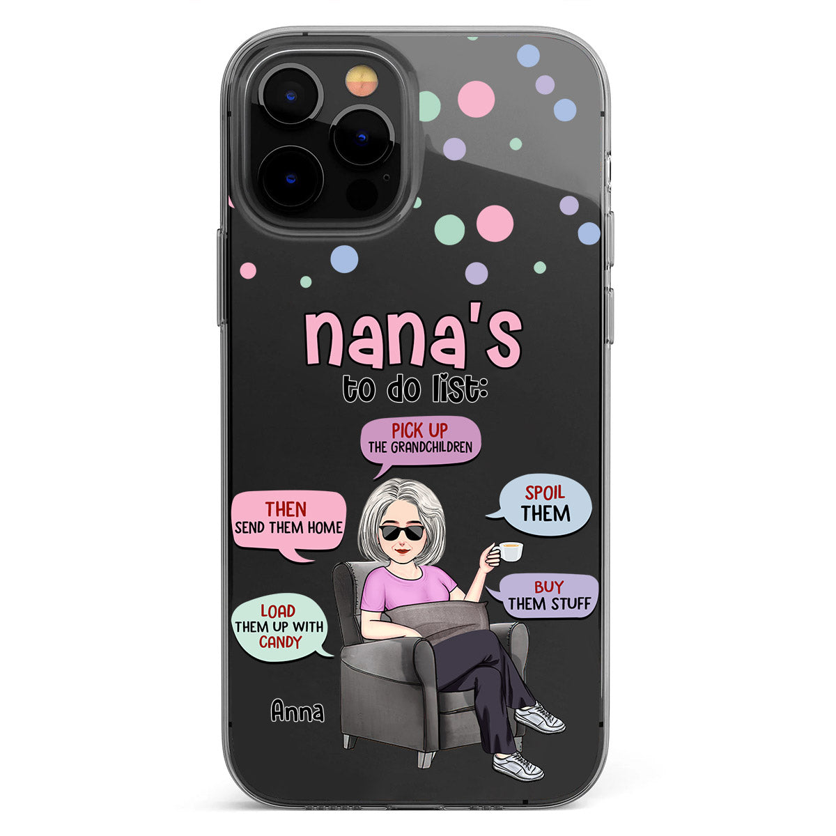 Nana's To Do List - Personalized Grandma Clear Phone Case