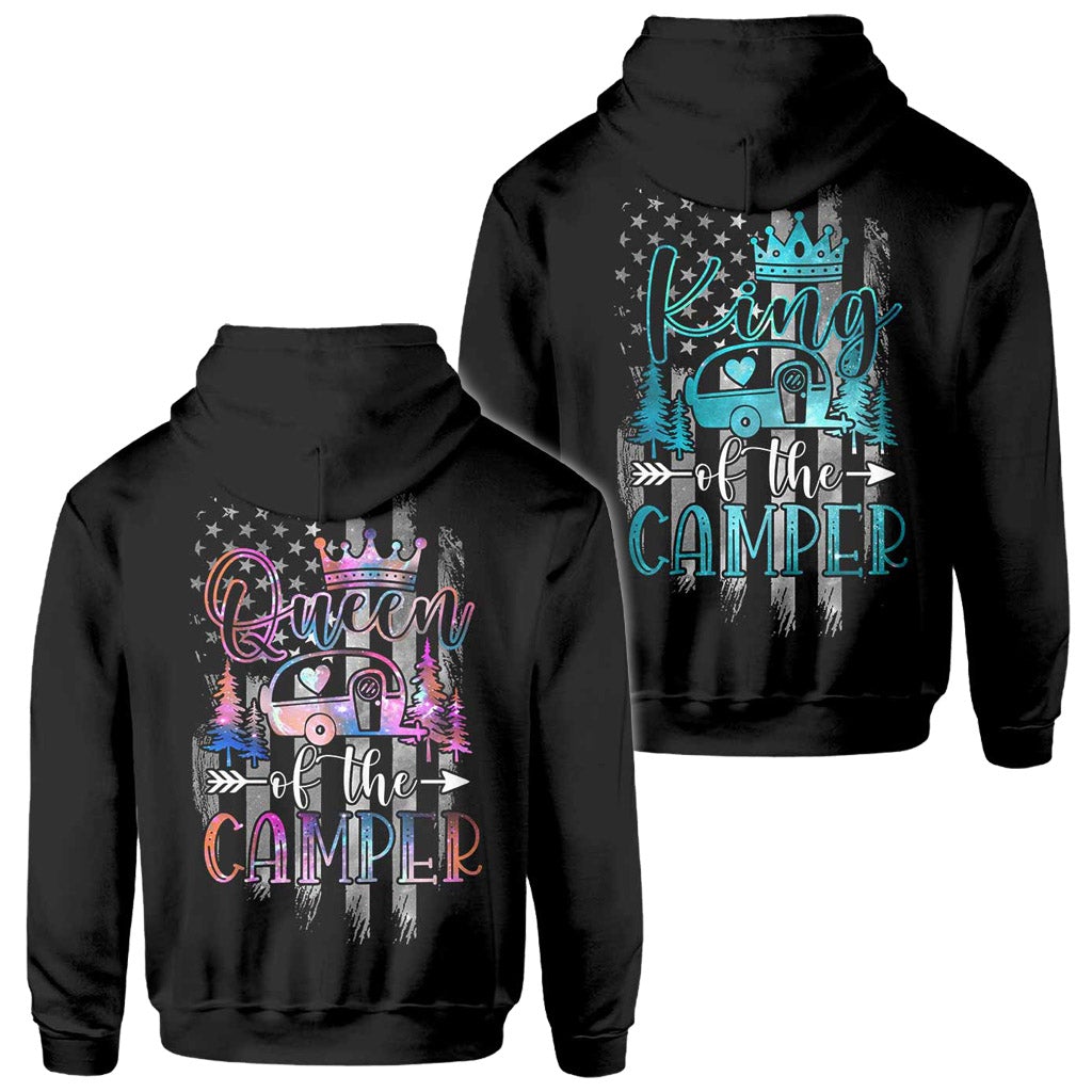 Camper King Camper Queen – Personalisiertes Camping-T-Shirt und Hoodie