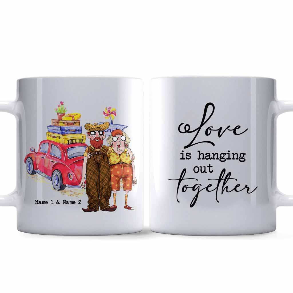 Love Is Hanging Out Together - Personalized Couple Mug