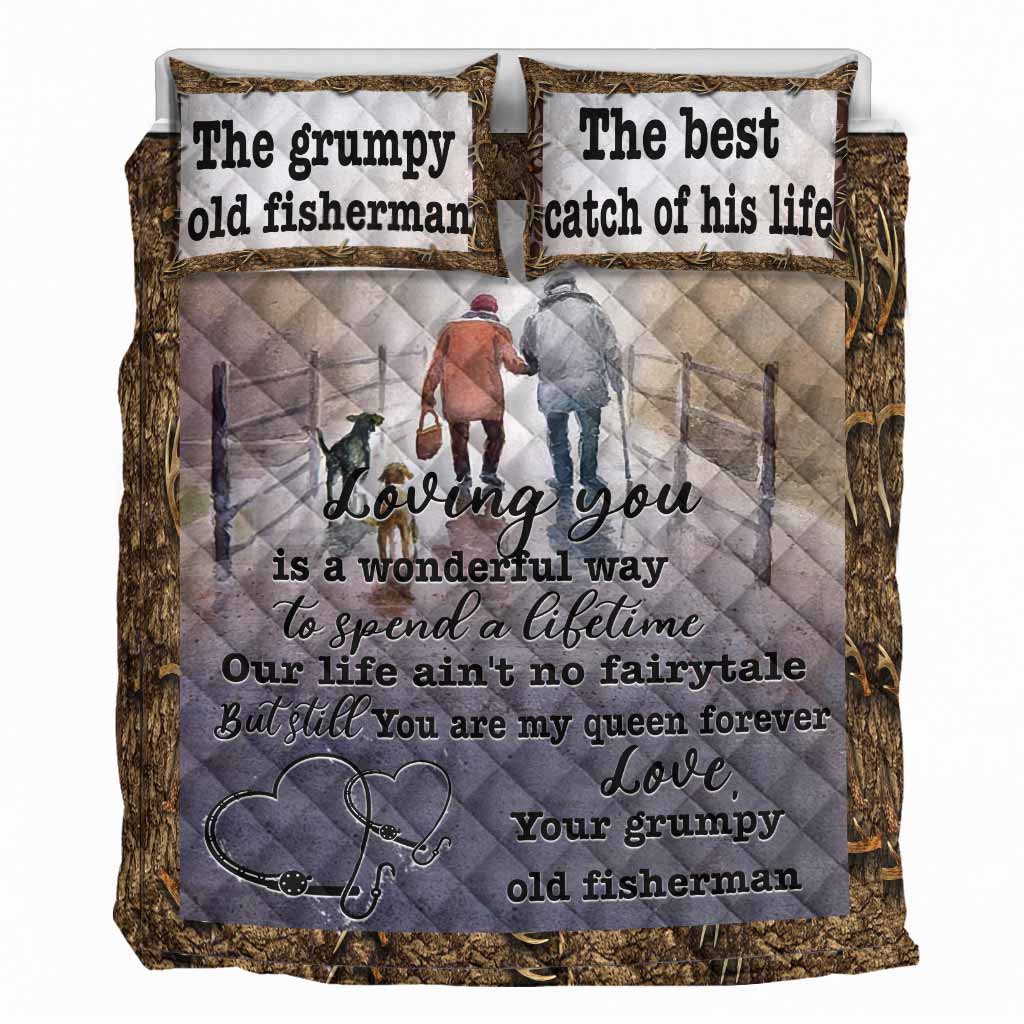 Dich zu lieben ist wundervoll – Bettwäsche-Set mit Angel-Steppdecke