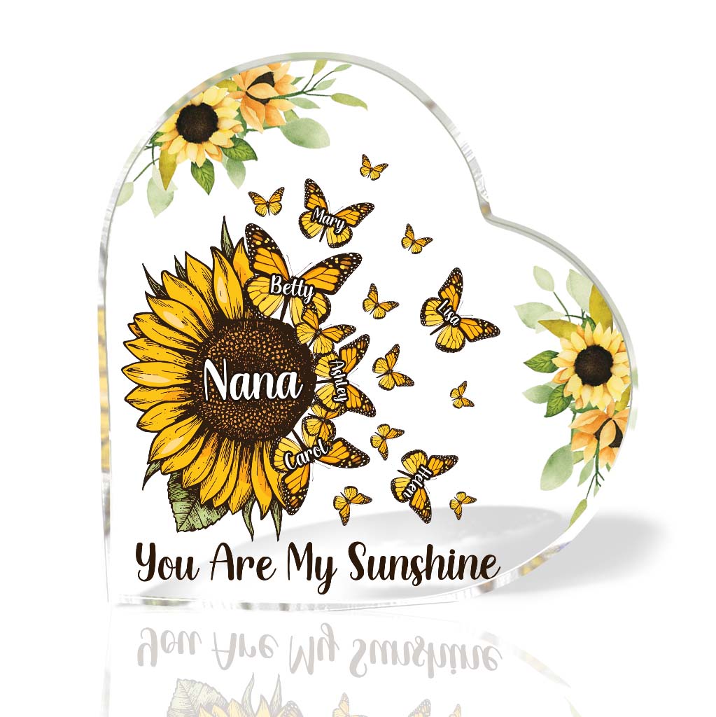 Beautiful Sunflower My Greatest Blessings - Gift for grandma, mom, aunt - Personalized Custom Shaped Acrylic Plaque