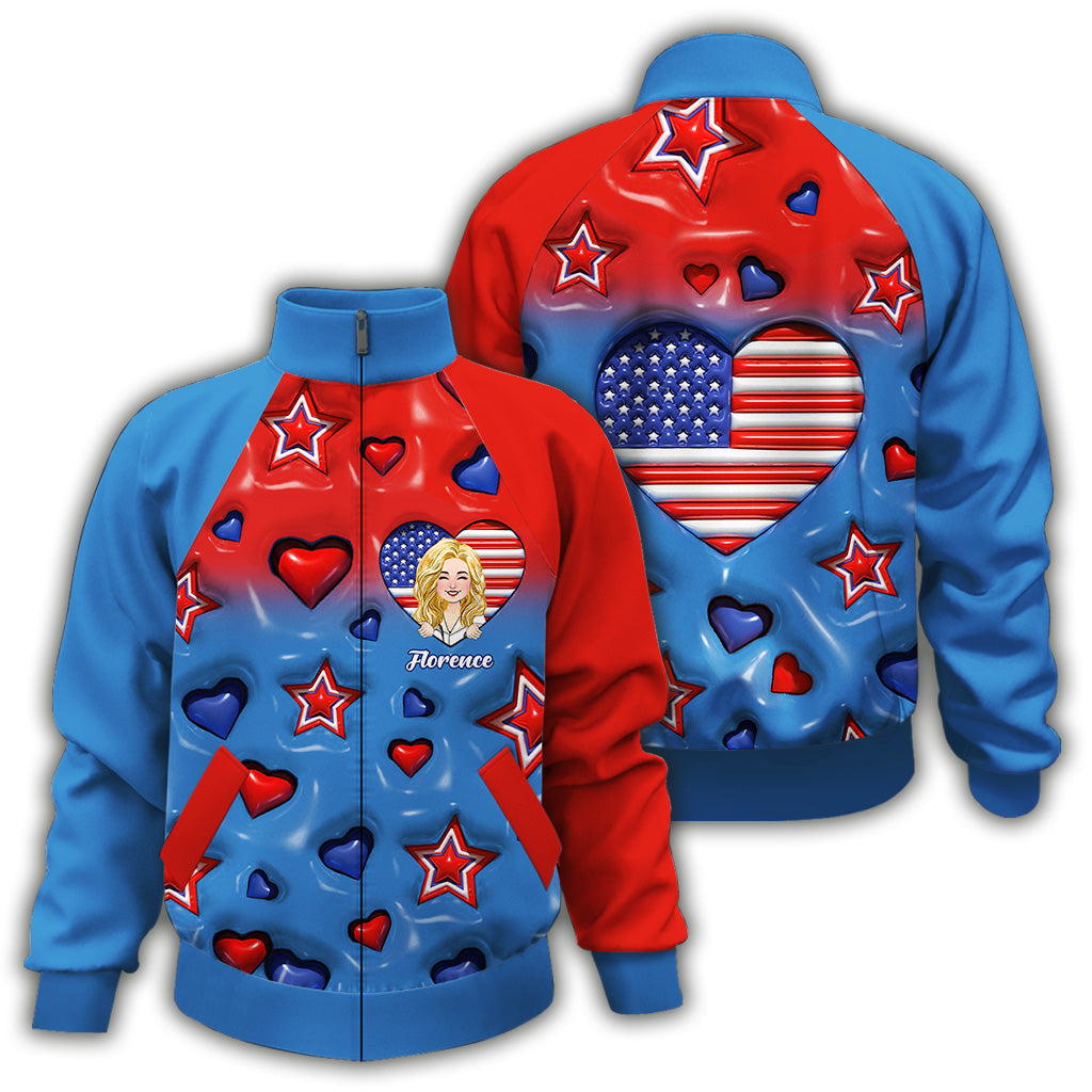 Personalisierte Geschenke für Krankenschwestern – Stolz auf amerikanische Krankenschwestern – Personalisierte Reißverschlussjacke für Krankenschwestern