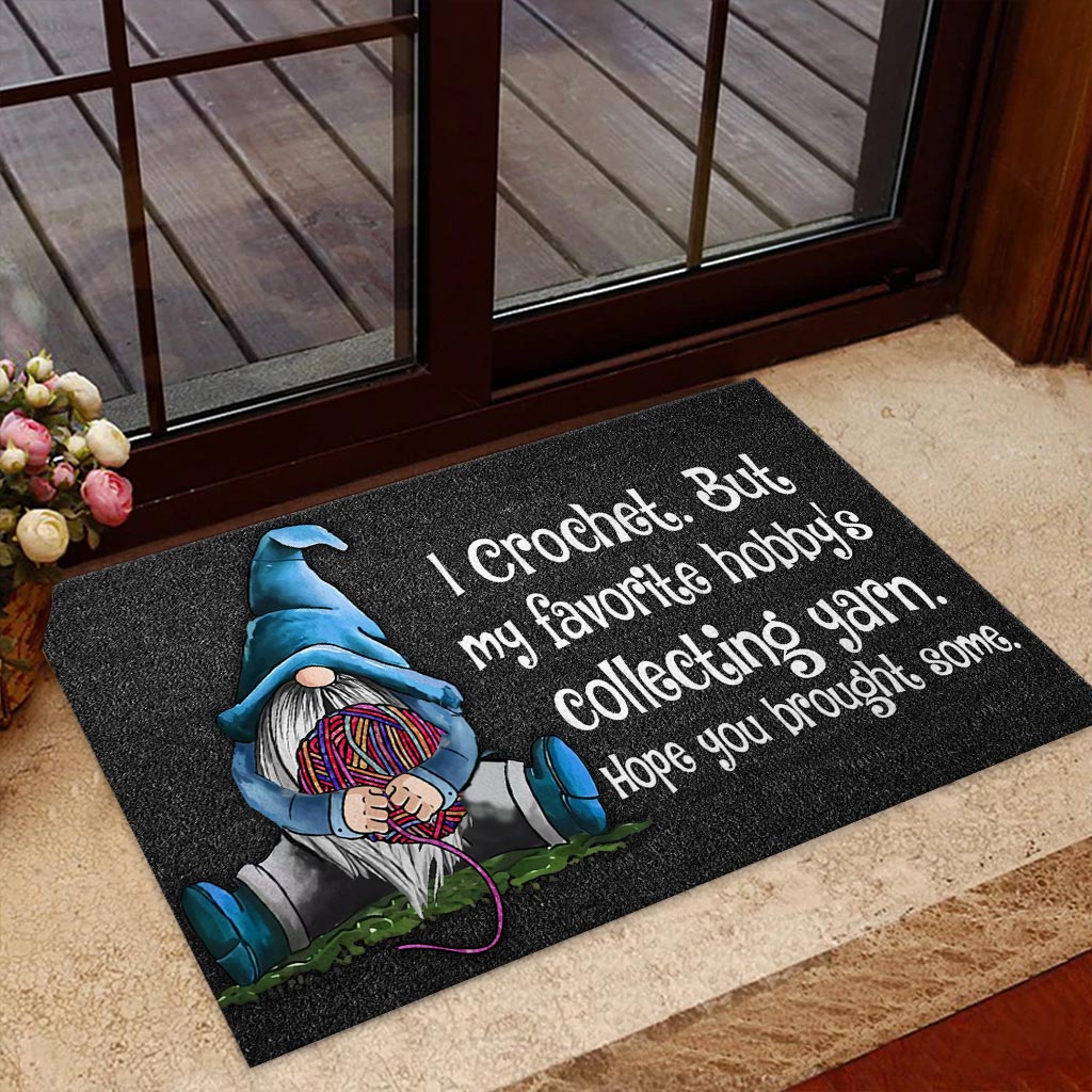 Fußmatte mit Häkelmuster aus Kokosfaser