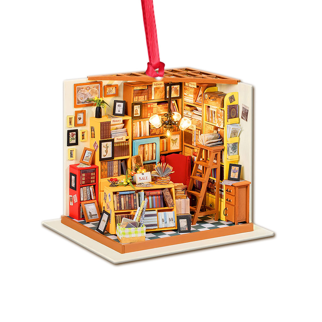 Vintage-Buchhandlung – Weihnachtsschmuck in Buchform (beidseitig bedruckt)