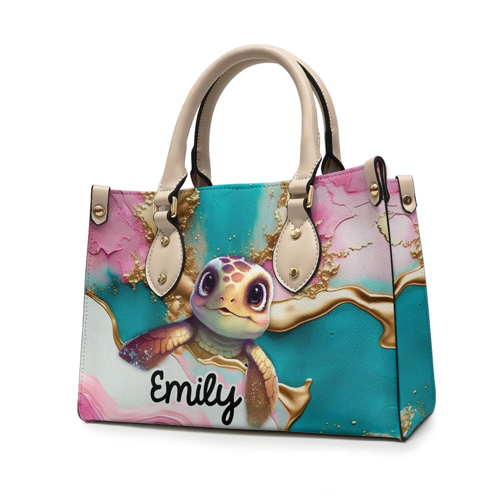 Salty Lil' Beach – Personalisierte Handtasche aus Schildkrötenleder