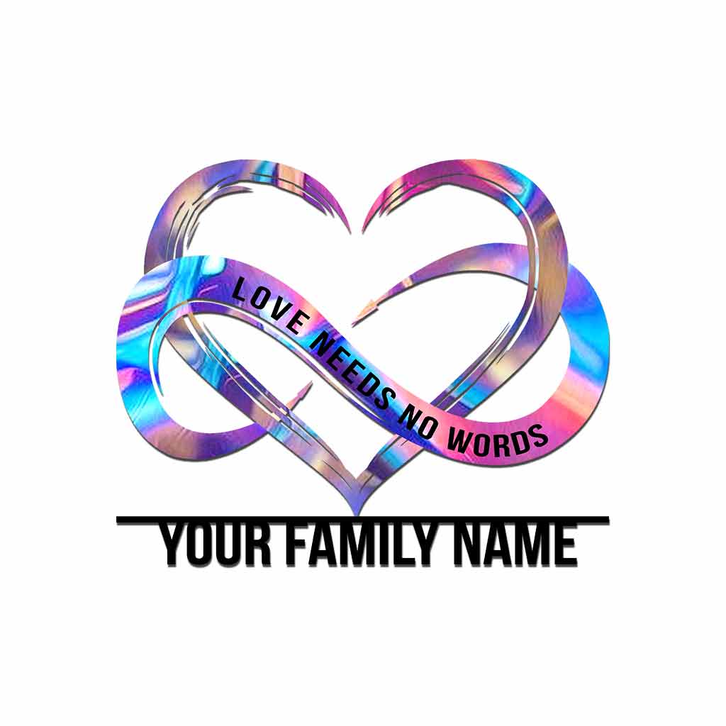 Liebe braucht keine Worte – Personalisiertes Schild aus geschnittenem Metall zur Sensibilisierung für Autismus